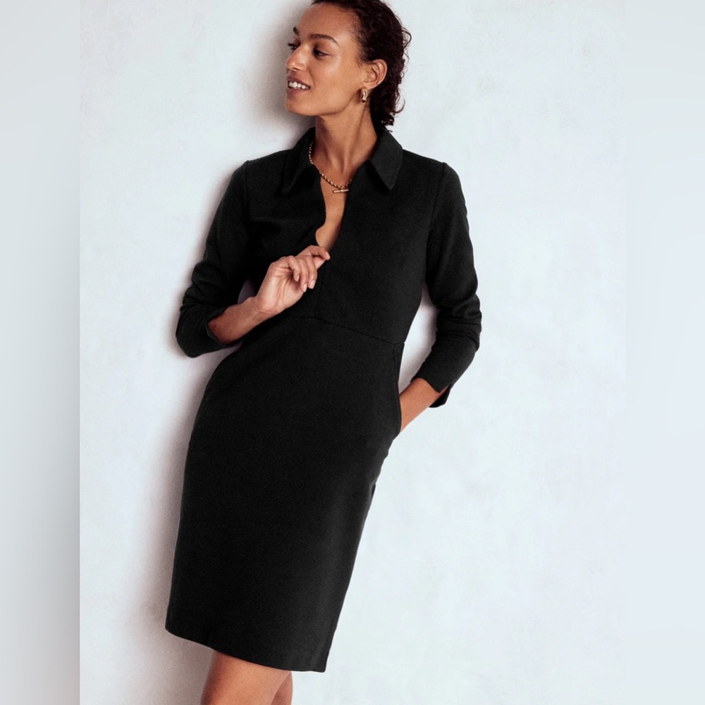 Boden Elegant Black Long Sleeve Dress